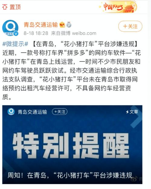 花小豬在青島“翻車(chē)”？蓬萊部門(mén)發(fā)布網(wǎng)約車(chē)新規(guī)，規(guī)范行業(yè)發(fā)展剛剛開(kāi)始